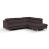 ECKSOFA mit Schlaffunktion und Bettkasten, verstellbare Kopfstützen - Chromfarben/Dunkelbraun, Textil/Metall (208/256cm) - Cotta