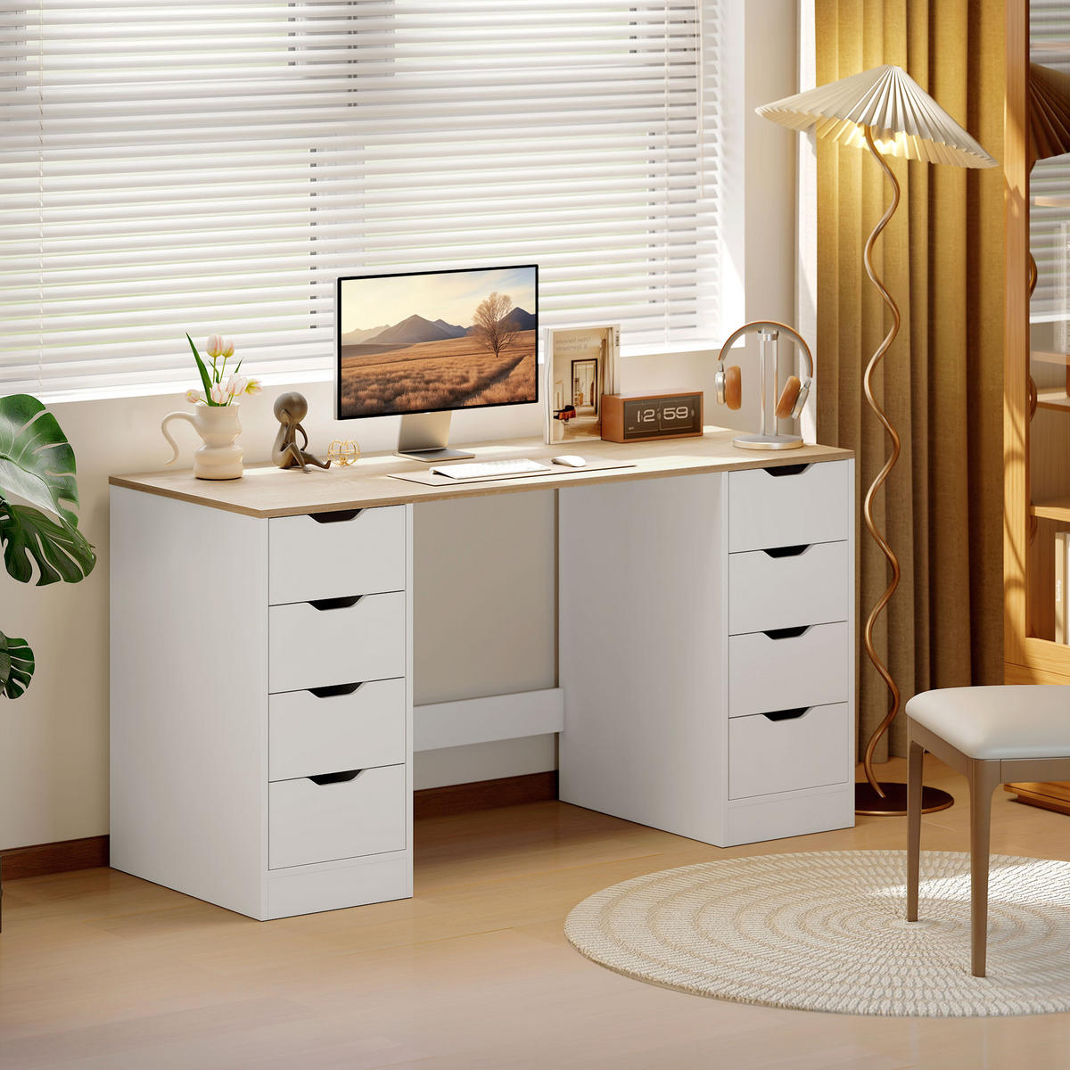 SCHREIBTISCH Naturfarben 53.0/140.0/75.0 cm - Naturfarben, Holzwerkstoff (53/140/75cm)