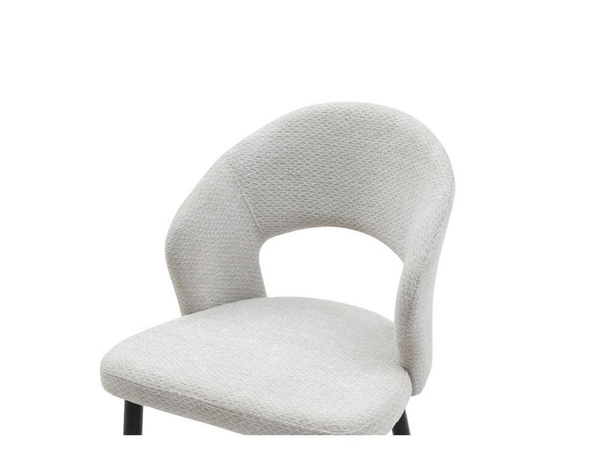 STUHL 2er-Set - Stoff & schwarzes Metall - Grau - NIYAMA - Hellgrau, Textil (56/81/50cm) - Vente-Unique