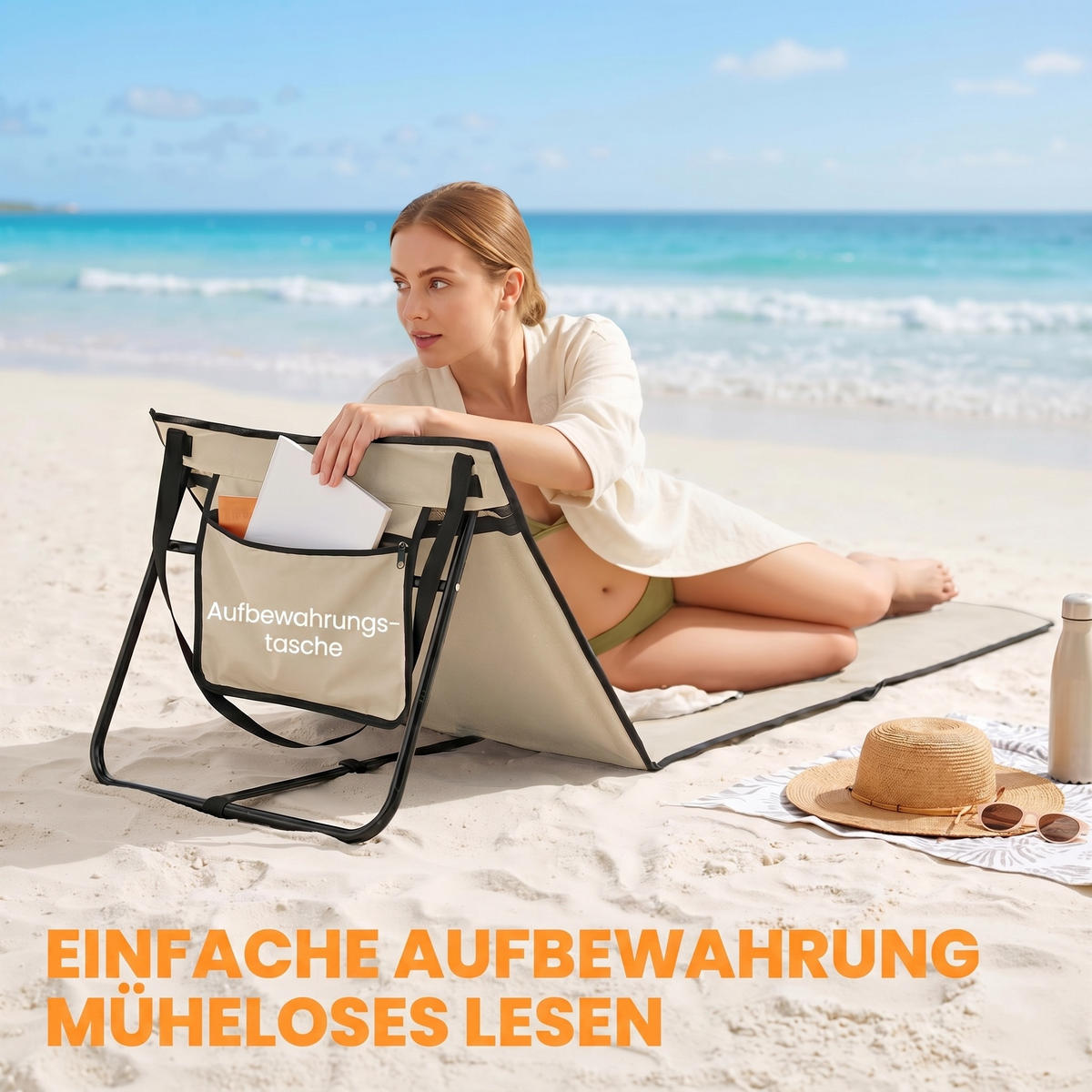 STRANDMATTE DE-15636 2er-Set mit verstellbarer Rückenlehne Beige - Beige, Metall (51/40/142cm) - ComfortXL