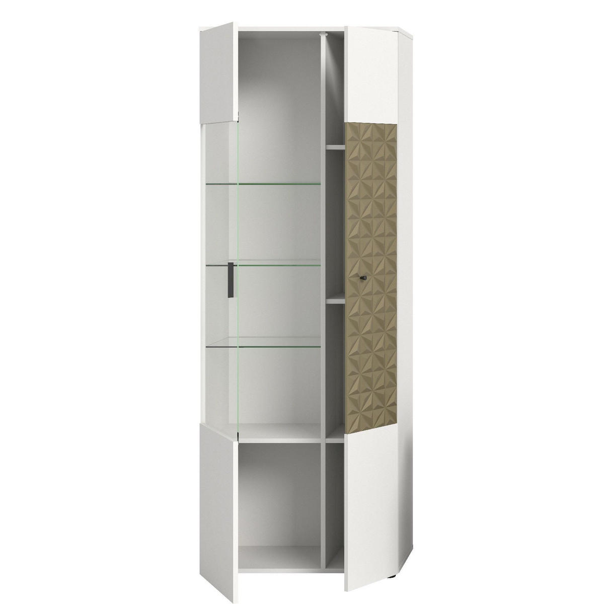 VITRINE Prisma 37/70/195 cm - Weiß, Holzwerkstoff (70/195/37cm) - Xonox