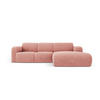 ECKSOFA rechts Molino aus Chenille-Stoff rosa 4 Sitzplätze - Pink, Textil (170/250cm) - Micadoni