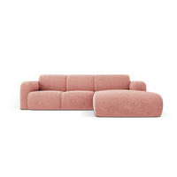 ECKSOFA rechts Molino aus Chenille-Stoff rosa 4 Sitzplätze - Pink, Textil (170/250cm) - Micadoni