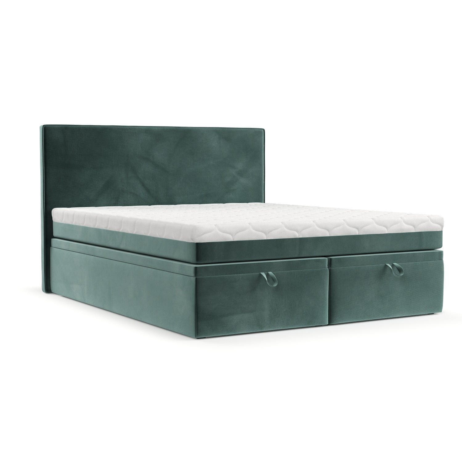 BOXBETT Zalla 160/200 cm Türkis im Kronos Stoff - Türkis/Schwarz, Holz/Holzwerkstoff (160/200cm) - AltaBeds