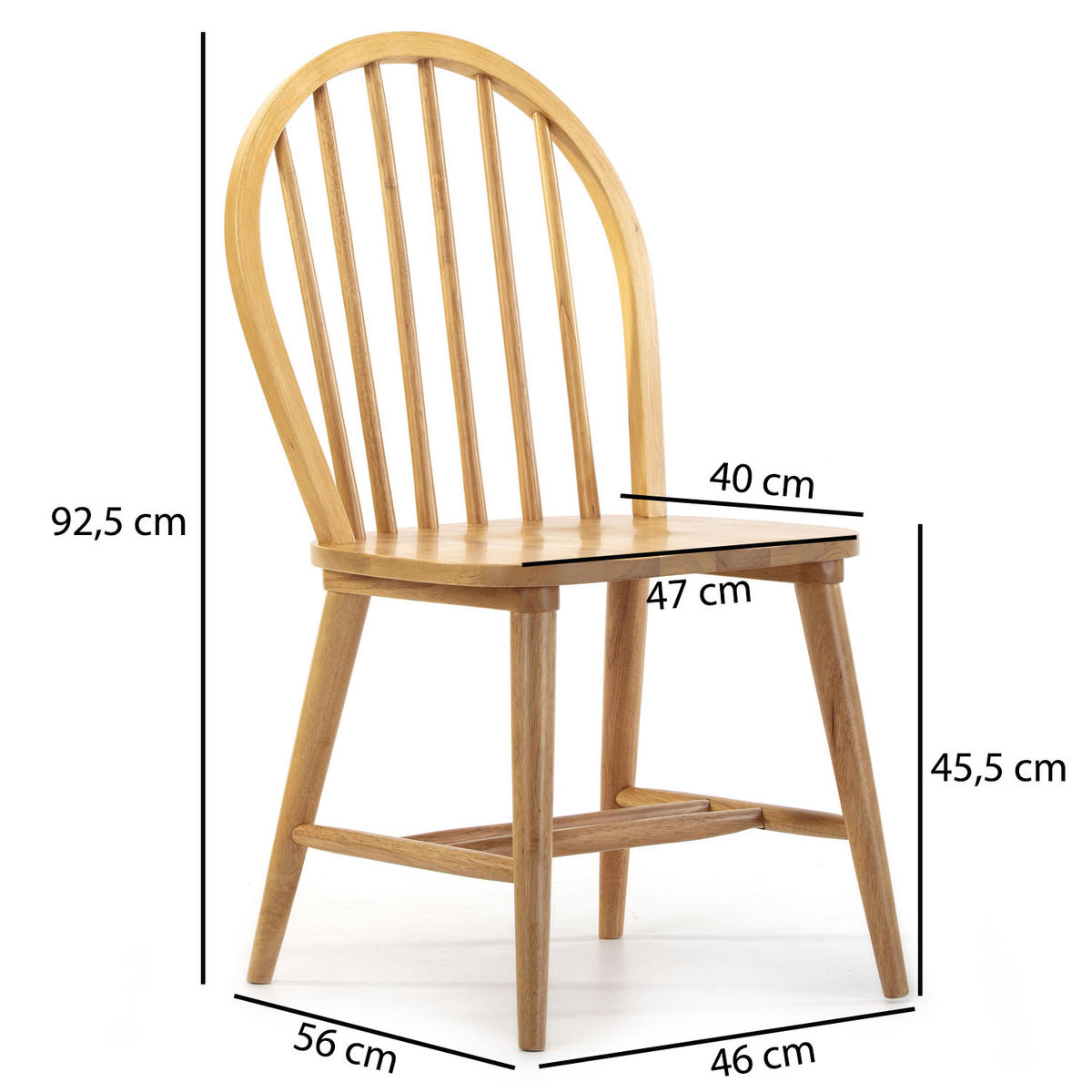 STUHL 2er-Set Clarck Eiche Farbe - Honigeiche, Holz (48/92/48cm) - VS Venta-stock