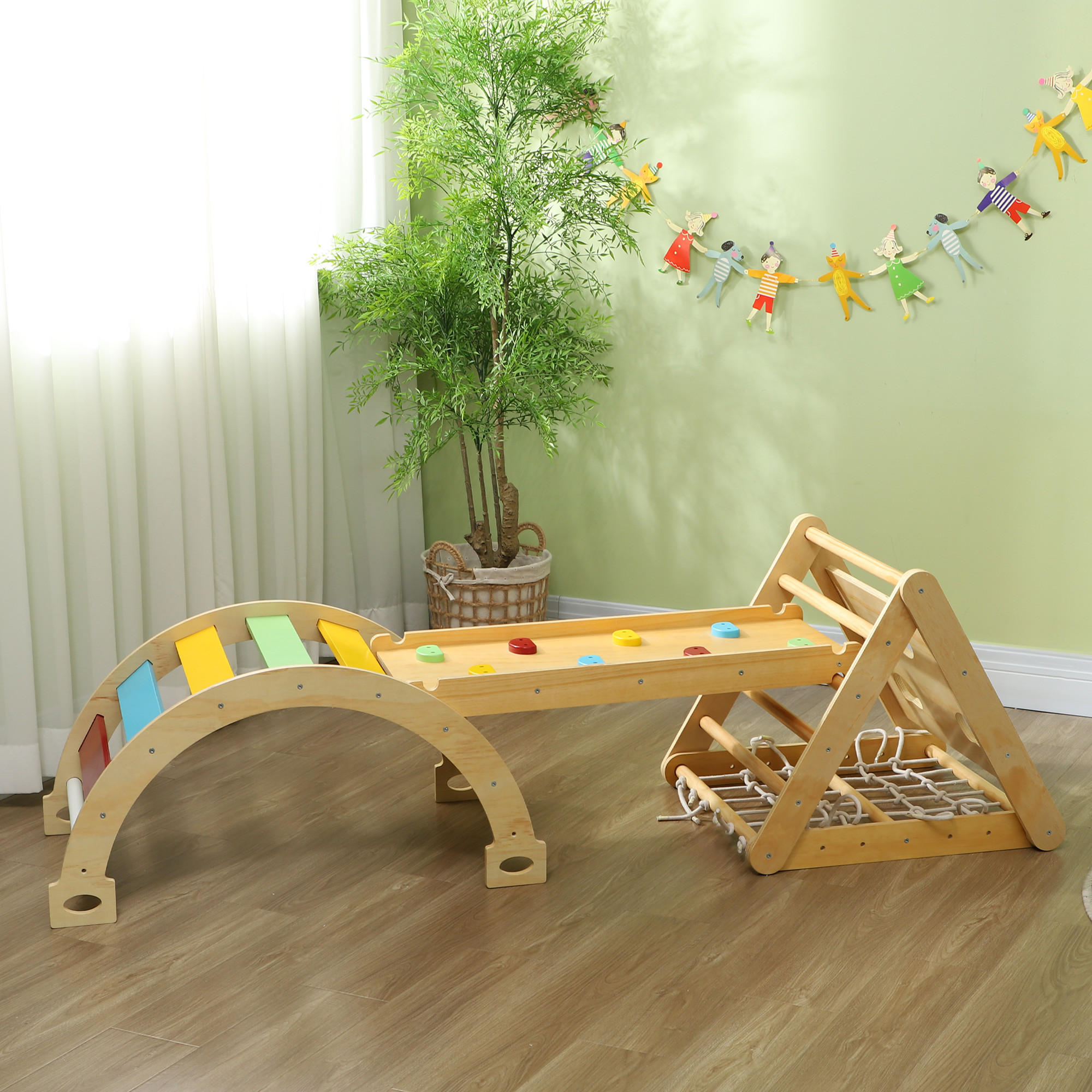 Thumbnail - Aiyaplay Klettergerüst, Mehrfarbig, Holz, 62.5x57x168 cm, unisex, Spielzeug, Kinderspielzeug, Sonstiges Spielzeug