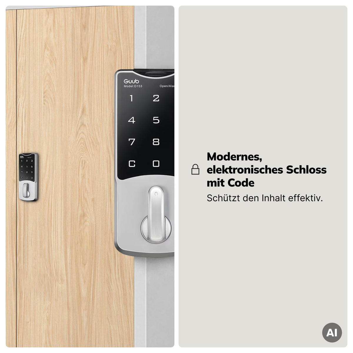 BÜROSCHRANK mit Zahlenschloss DANIEL 185x90x40 cm - Grau/Sonoma Eiche, Metall (90/185/40cm) - Jan Nowak