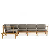 LOUNGESOFA ATREDA links - Grau, Holz/Textil (300/80/160cm) - KONSIMO®