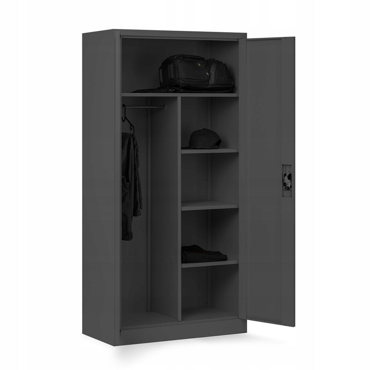 MEHRZWECKSCHRANK DAWID - Anthrazit, Metall (90/185/45cm) - Jan Nowak