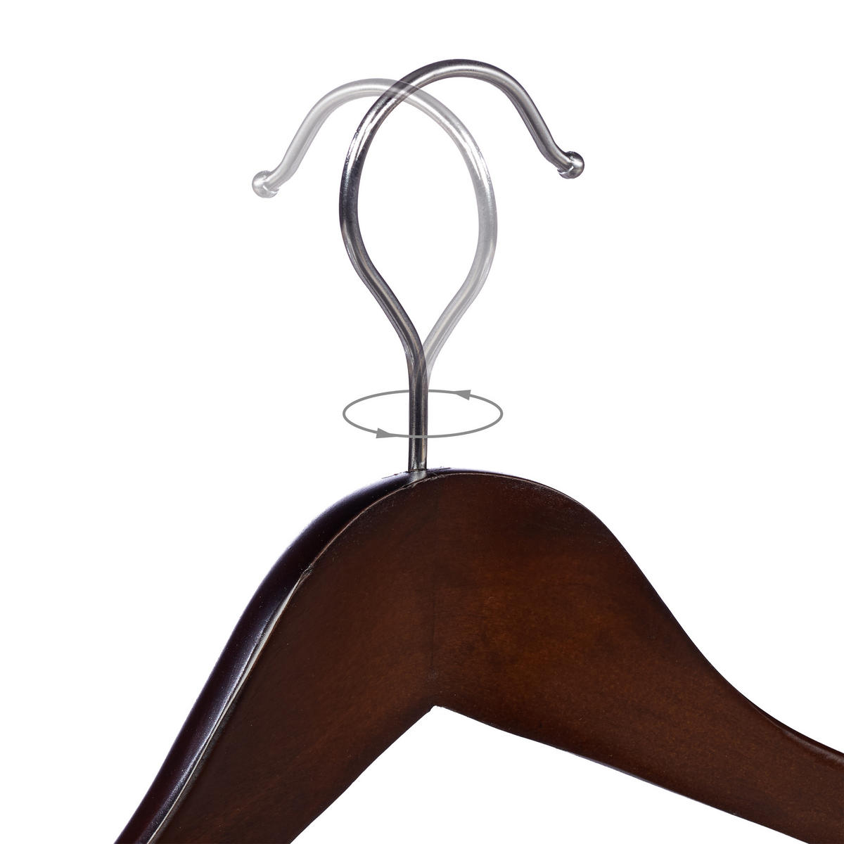 5XVEŠIAKY na oblek - tmavohnedá, kov/drevo (44.5/24/5.5cm) - Relaxdays