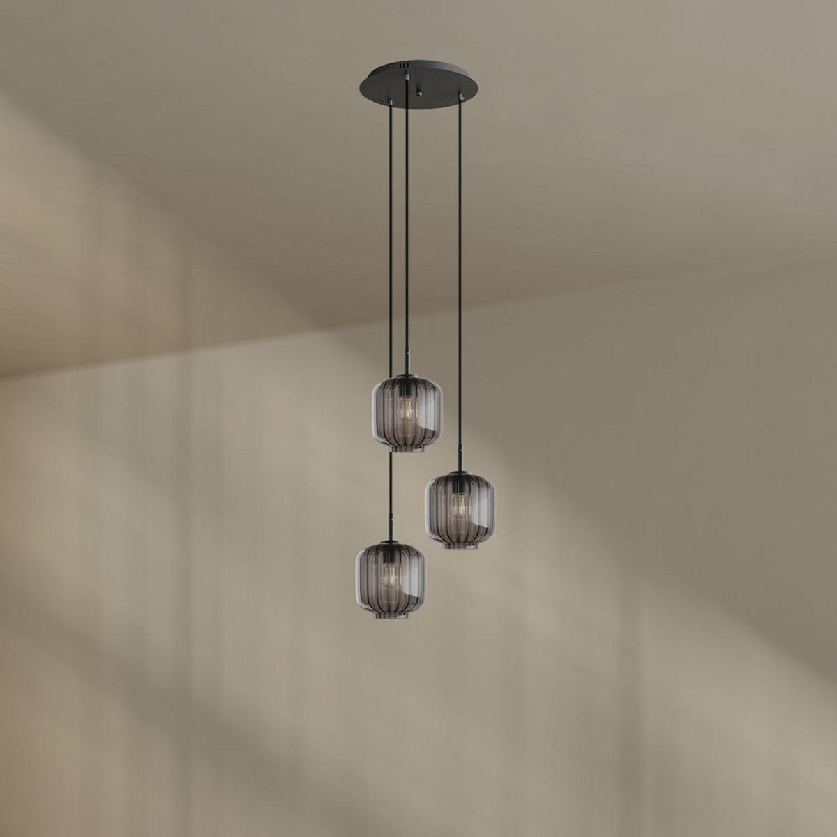 GALERIELEUCHTE Velo 3-flammig Rauch Ø 20cm - Anthrazit/Schwarz, Glas (20/20/20cm) - s.luce