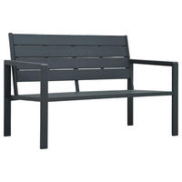 GARTENBANK 120 Cm Hdpe Grau Holz-Optik - Grau, Kunststoff (120/78/64cm) - vidaXL