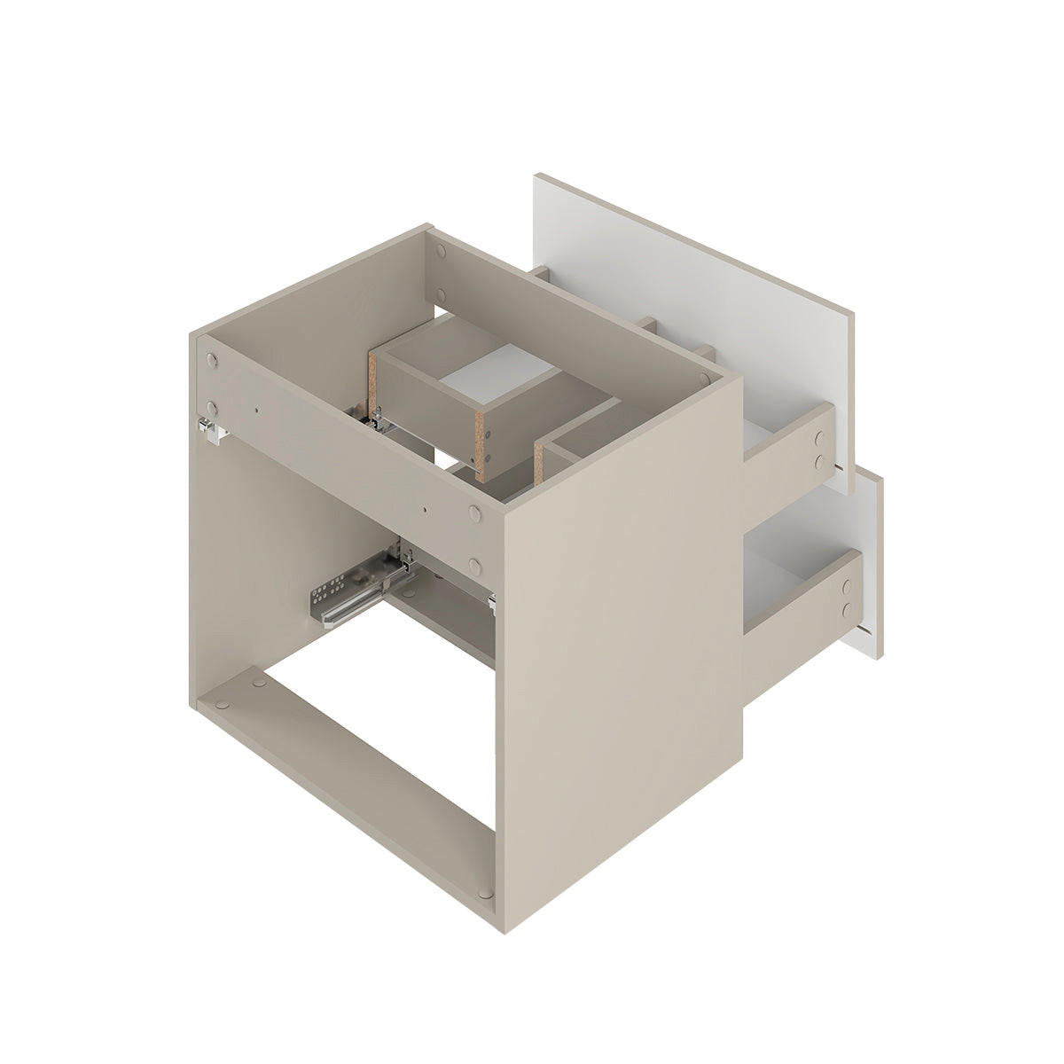 WASCHTISCHUNTERSCHRANK 60.6cm Ellie Kaschmir - Beige, Holzwerkstoff (60.6/52.2/46.5cm) - Petits-meubles