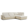ECKSOFA Kirou Creme Chenille-Stoff - Rechts Seite - Creme/Schwarz, Holz/Holzwerkstoff (311/225cm) - Maison de Reve