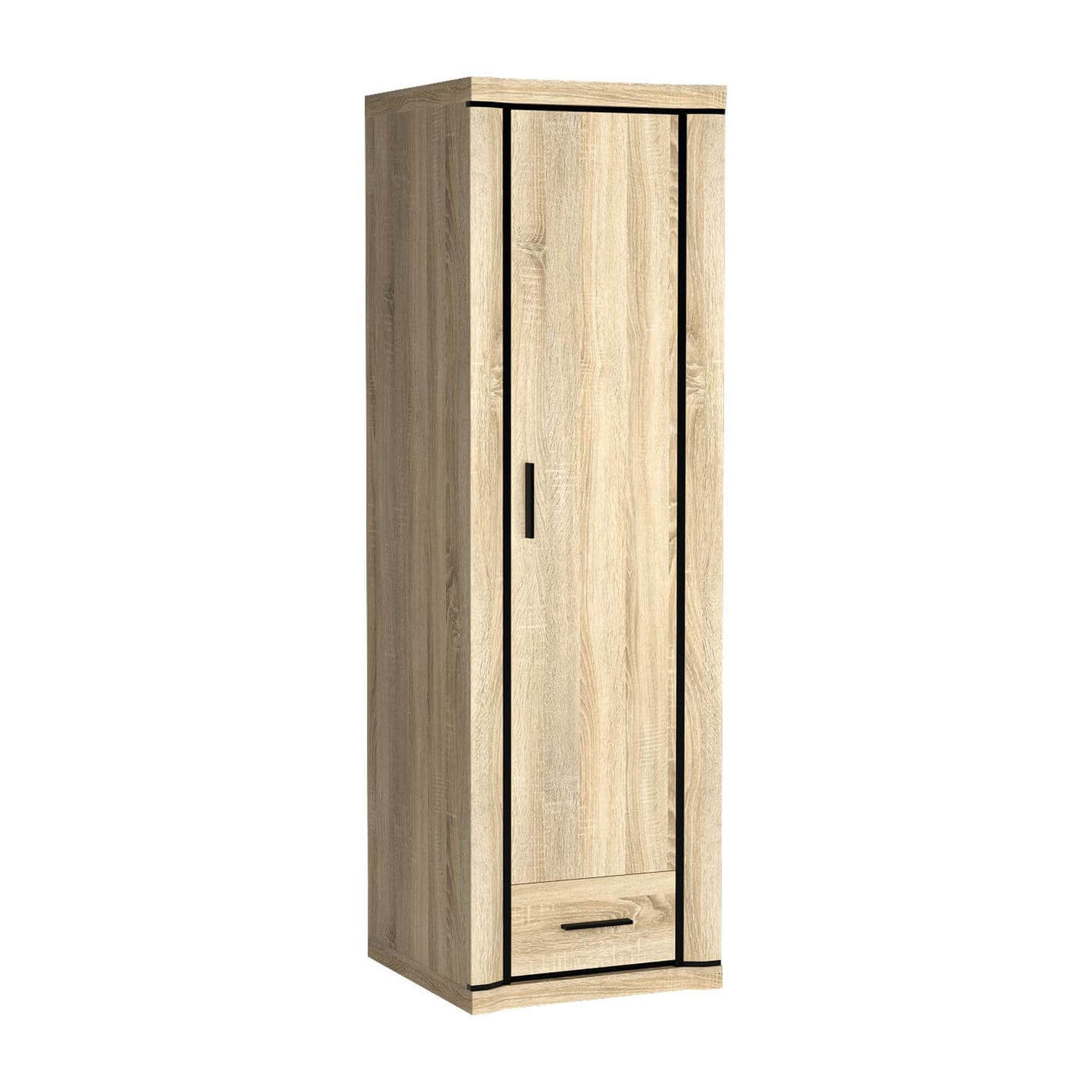 KLEIDERSCHRANK Dallas D-19 58 x 192 x 59 cm Eiche Sonoma - Sonoma Eiche, Holzwerkstoff/Kunststoff (58/192/59cm) - Koseto