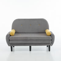 2-SITZER SCHLAFSOFA Cord Grau mit verstellbarer Rückenlehne und 2 Kissen - Grau, Kunststoff/Textil (133.5/85/77cm) - WISHDOR