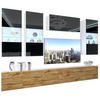 WOHNZIMMERWAND Schrankwand mit LED Schwarz / Wotan Eiche - Eiche Wotan/Schwarz, Holz (300/180/36cm) - B BELINI GROUP