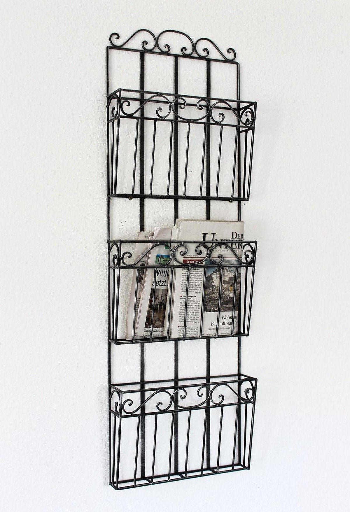 WANDREGAL Metall Schwarz 101 cm - Anthrazit, Metall (33/101/8cm) - DanDiBo