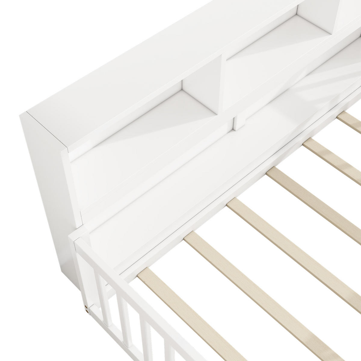 POLSTERBETT 90/200 cm Weiß aus Kiefernholz und MDF mit Stauraum - Weiß, Holz (90/200cm) - OKMYHOME
