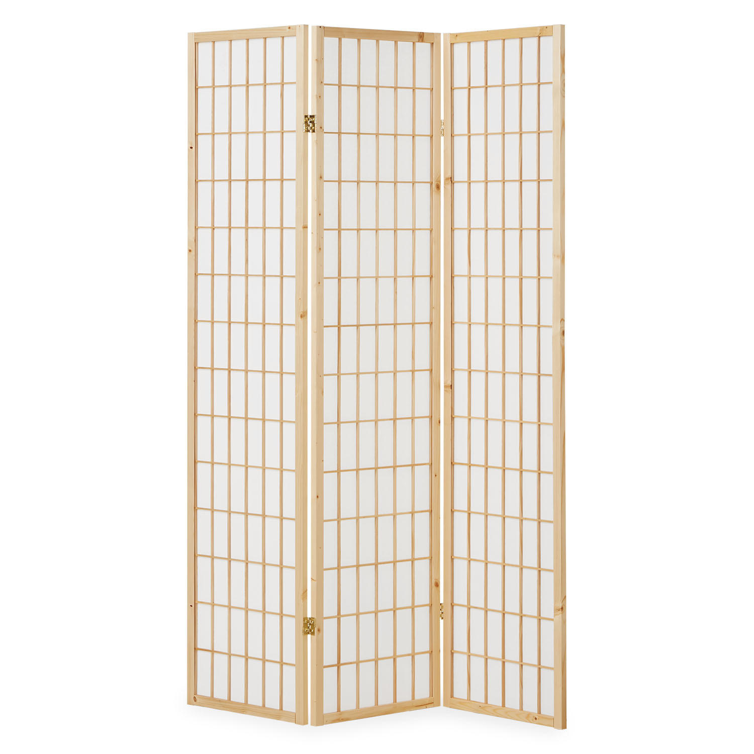 PARAVENT 3-tlg. 132/175 cm Braun Shoji - Braun, Holz (132/175/2cm) - Homestyle4u