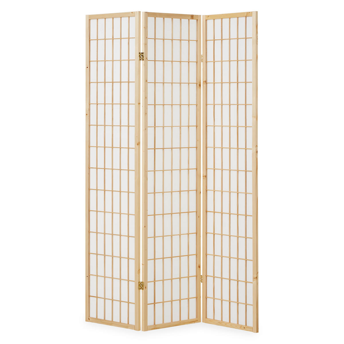 PARAVENT 3-tlg. 132/175 cm Braun Shoji - Braun, Holz (132/175/2cm) - Homestyle4u