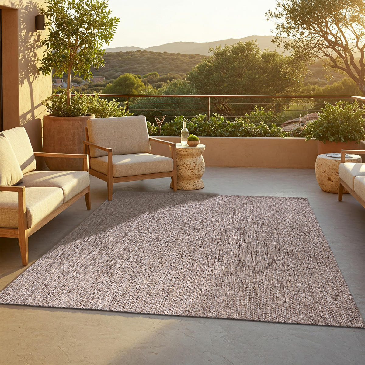 TEPPICH YUCANA Braun Outdoor Flachgewebe 160/230 cm - Braun, Textil (160/230cm) - Tapiso