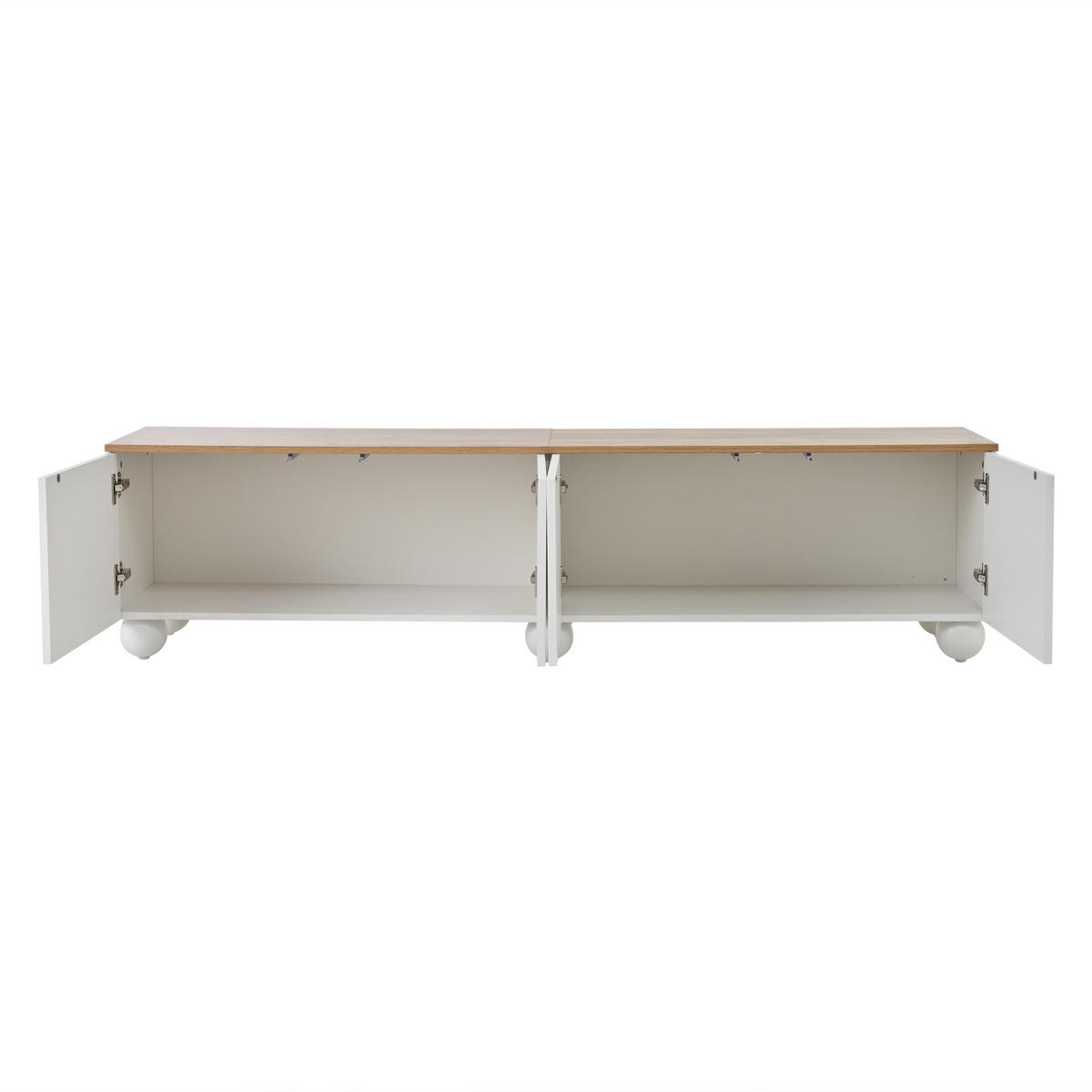 TV-ELEMENT180X40X45CM Weiß-Holzoptik MDF-Lowboard für 80-Zoll-Fernseher - Weiß, Holz (44.5/16.61/85.09cm) - Raelunyi
