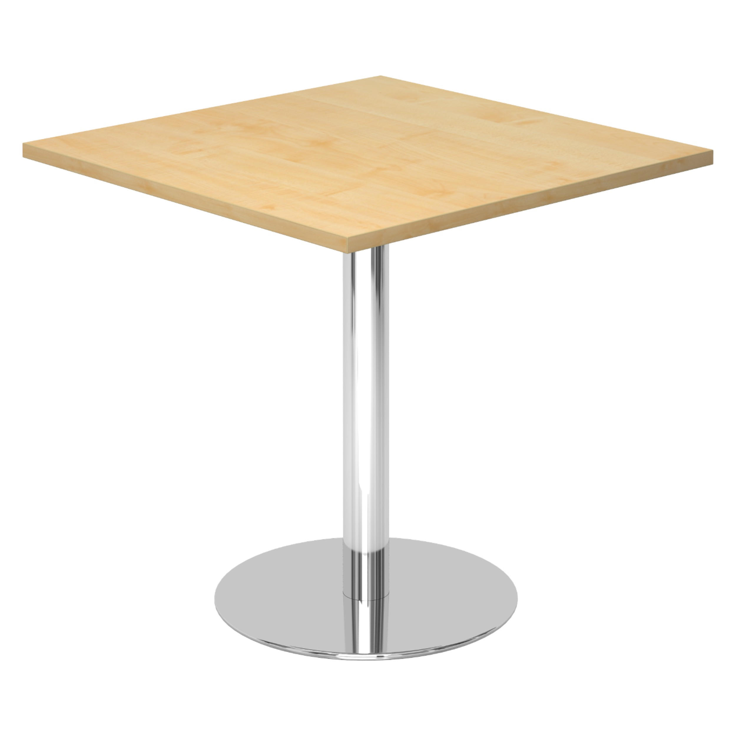 PAUSENTISCH eckig STF 80/80/74,5 cm in Ahornfarben/Chrom - Chromfarben/Ahornfarben, Holzwerkstoff (80/80/74.5cm) - bümö
