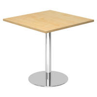 PAUSENTISCH eckig STF 80/80/74,5 cm in Ahornfarben/Chrom - Chromfarben/Ahornfarben, Holzwerkstoff (80/80/74.5cm) - bümö