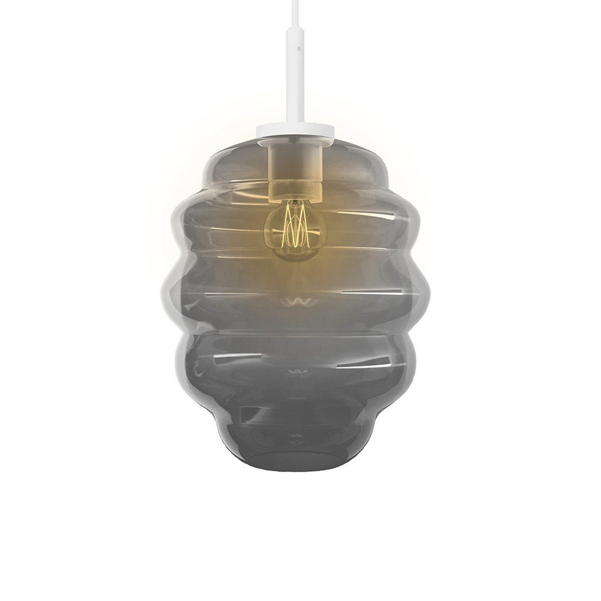HÄNGELEUCHTE Echos Rauch Ø 25cm - Anthrazit, Glas (25/25/28cm) - s.luce