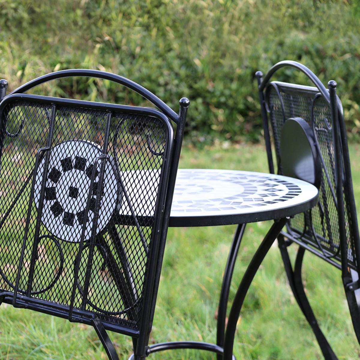BISTRO-SET PARIS Mosaik Schwarz - Schwarz, Metall - SVITA