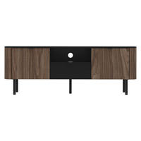 TV-ELEMENT Pero 150 02 - Nussbaumfarben/Schwarz, Holzwerkstoff/Metall (151/55/39cm) - MIRJAN24