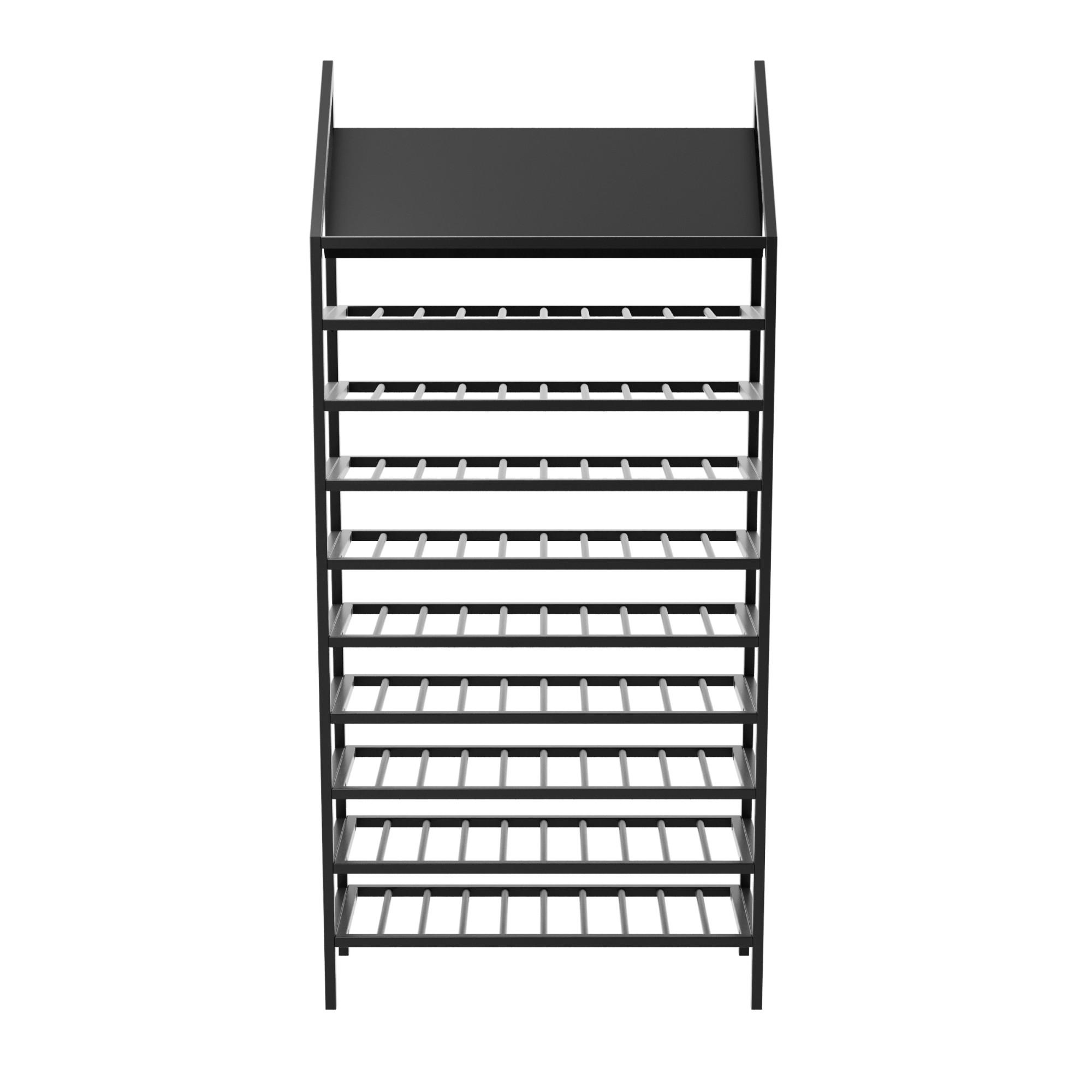 WEINREGAL für 130 Flaschen aus Metall, schwarz Napa - Schwarz, Metall (80/170/30cm) - Metalo Pro