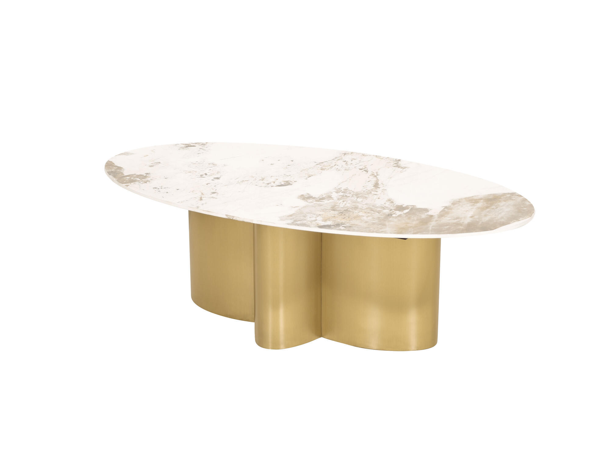 COUCHTISCH MODIG Weiß 130x70x42 cm - Weiß, Stein (70/130/42cm) - FURNLUX