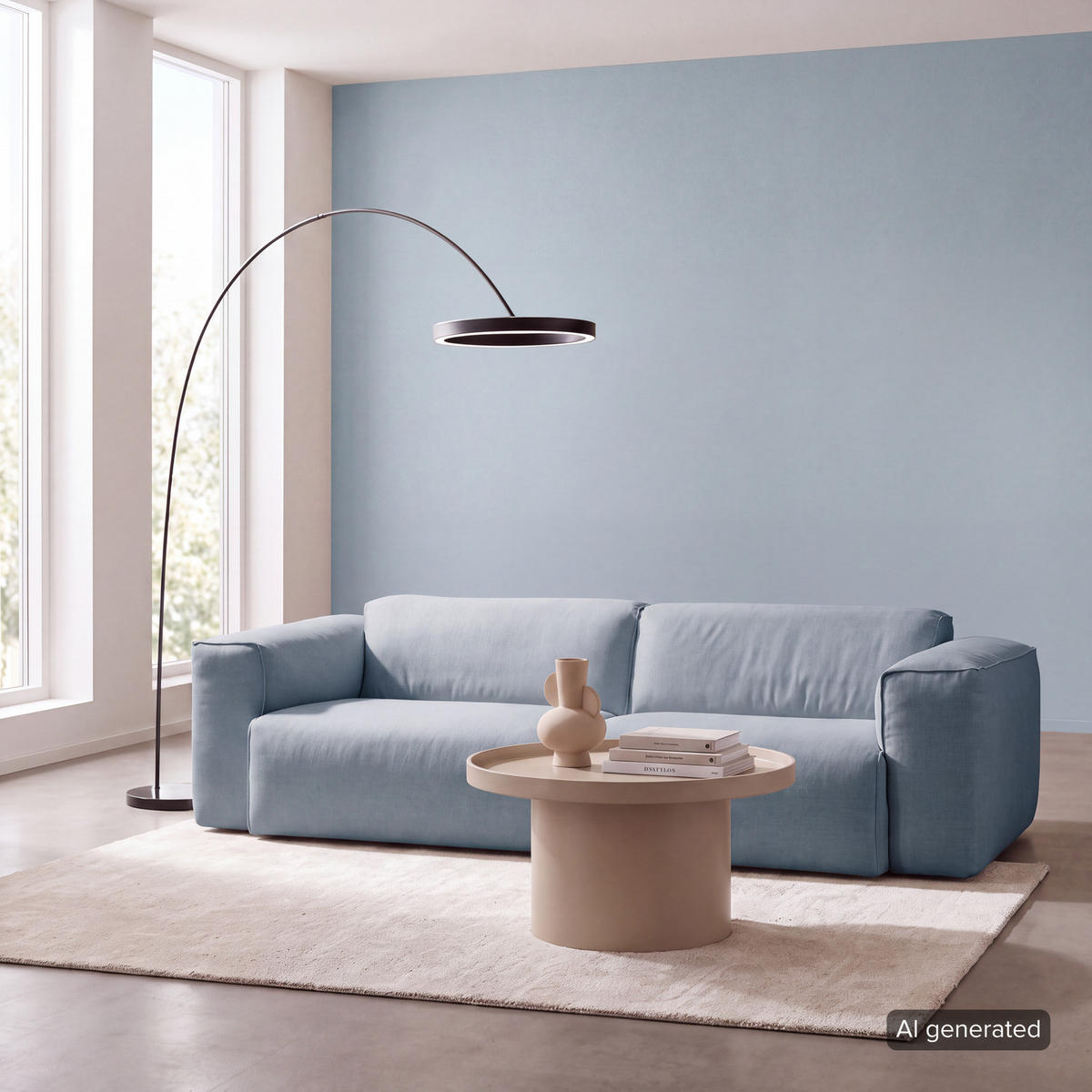 3-SITZER SOFA - Blau/Schwarz, Kunststoff/Textil (251/71/102cm) - home24