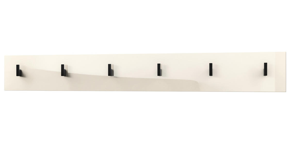 GARDEROBENPANEEL Linea Creme Hochglanz - Creme, Holzwerkstoff (110.5/14.5/3.5cm) - Vladon