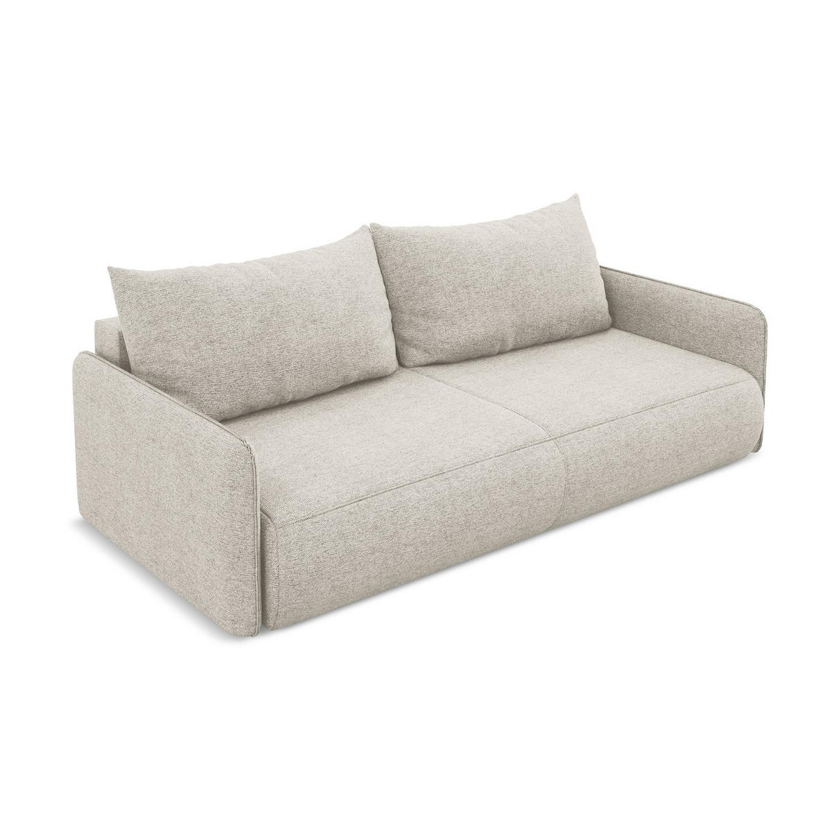 3-SITZER SOFA mit Schlaffunktion Chenille Stoff Grau - Silberfarben/Schwarz, Kunststoff/Textil (216/86/105cm) - LaMiaSofa