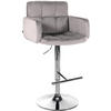 BARHOCKER Samt Grau - Chromfarben/Grau, Textil/Metall (60/93/56cm) - CLP