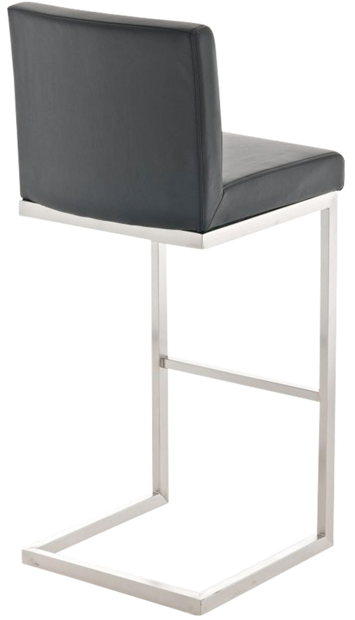 BARHOCKER 2er Set Paragon Kunstleder schwarz - Edelstahlfarben/Schwarz, Kunststoff/Metall (42/104/48cm) - TPFLiving