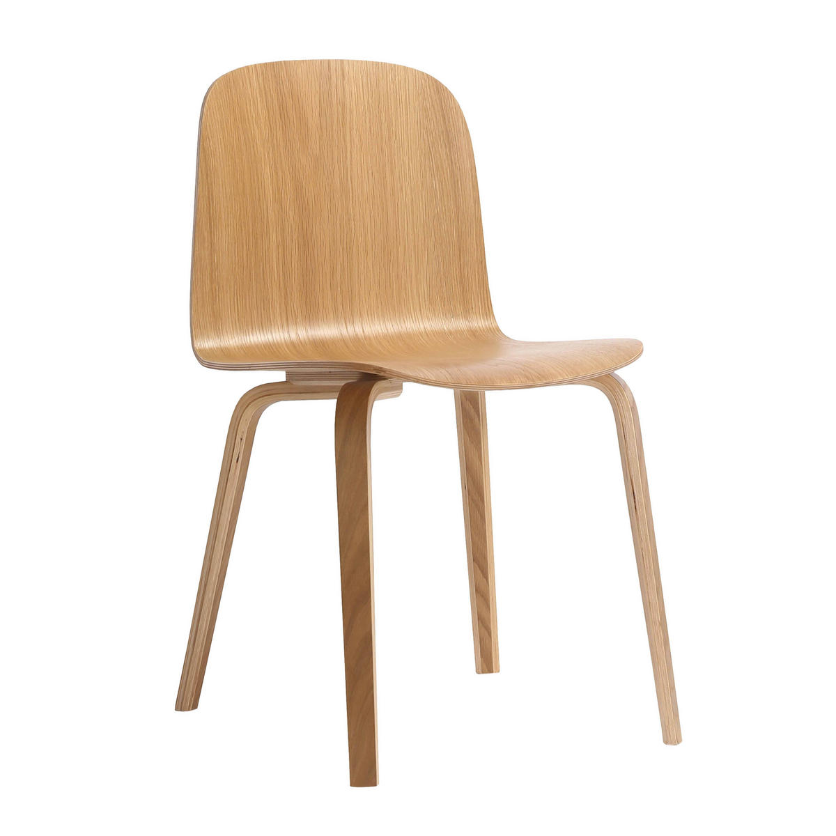 STÜHLE 2-tlg., Holzfarbe - Braun, Holz (46/80/54cm) - Oviala