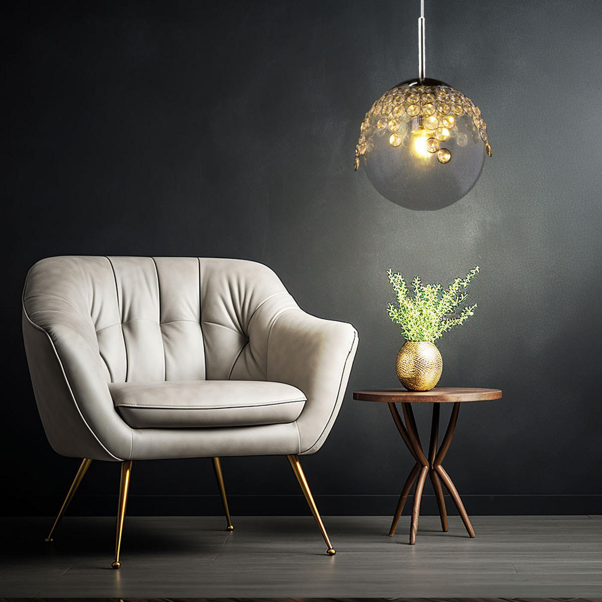 HÄNGELEUCHTE Glas Kristallen Klar - Klar, Glas (20/20/150cm) - Globo Lighting