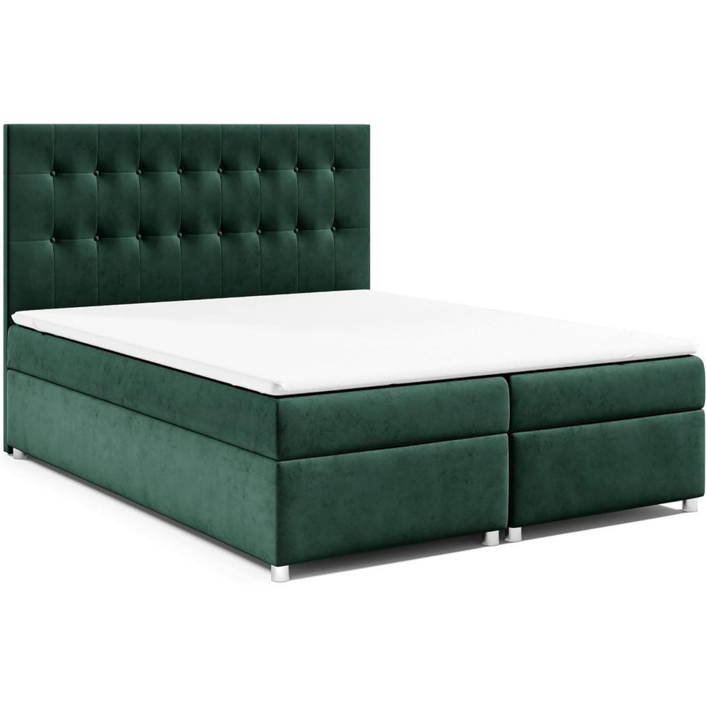 BOXBETT mit Bettkasten Trinity K-6 Bonellfederkern inkl. Topper - Grün, Holz/Holzwerkstoff (200/200cm) - Best For Home