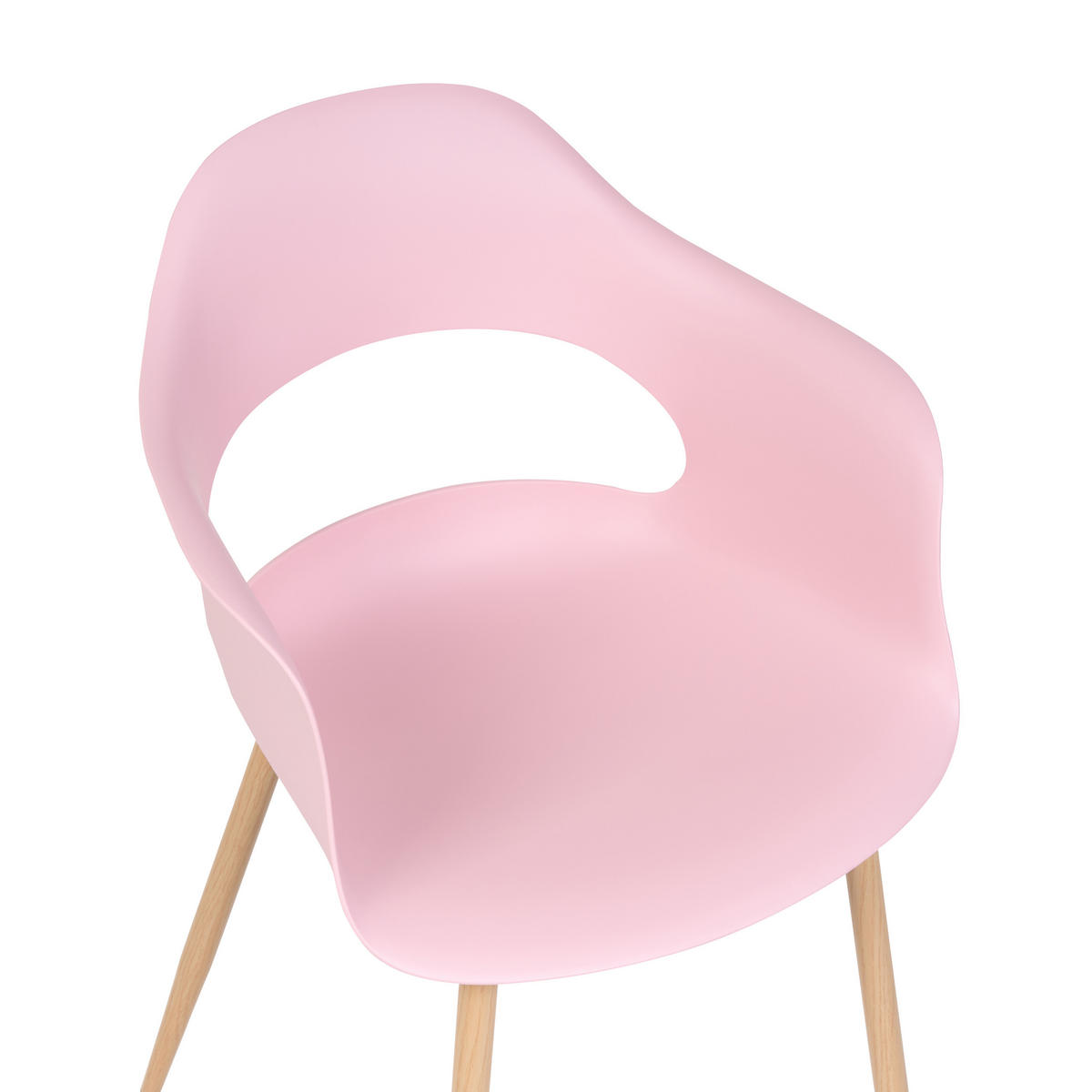 STUHL 2er-Set Kunststoff Rosa Utica - Pink, Kunststoff/Metall (54/81/47cm) - Beliani
