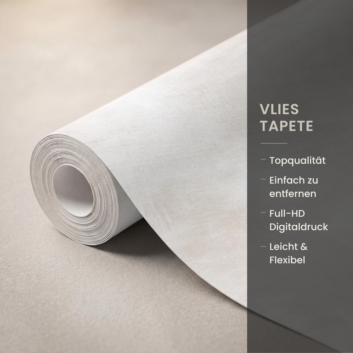 TAPETE - Dezent - Textur - Beige - 100x200 cm - Creme, Papier (100/200cm) - OnlyWow