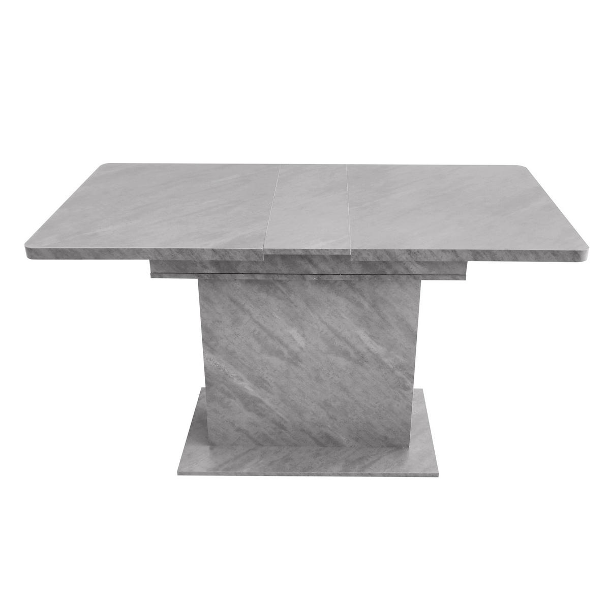 ESSTISCH 130/70/75 cm Grau aus Spanplatte und Metall mit Ausziehfunktion - Grau, Holzwerkstoff (130/70/75cm) - OKMYHOME