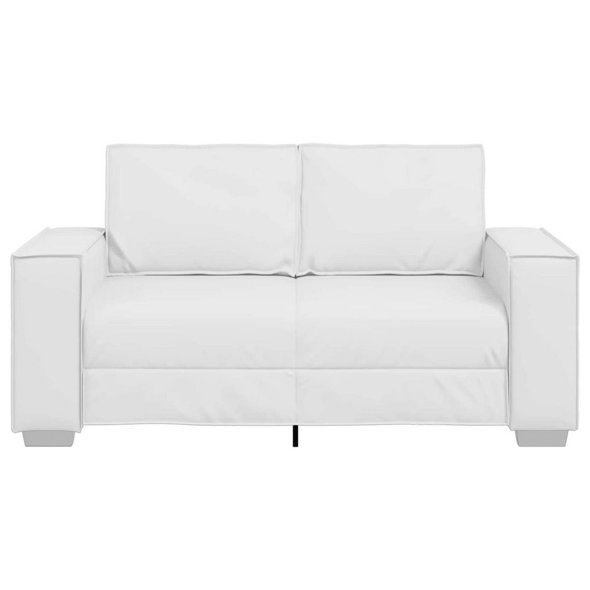 ZWEISITZER-SOFA Weiss 160 Cm Kunstleder - Weiß, Leder (78/84/160cm) - vidaXL