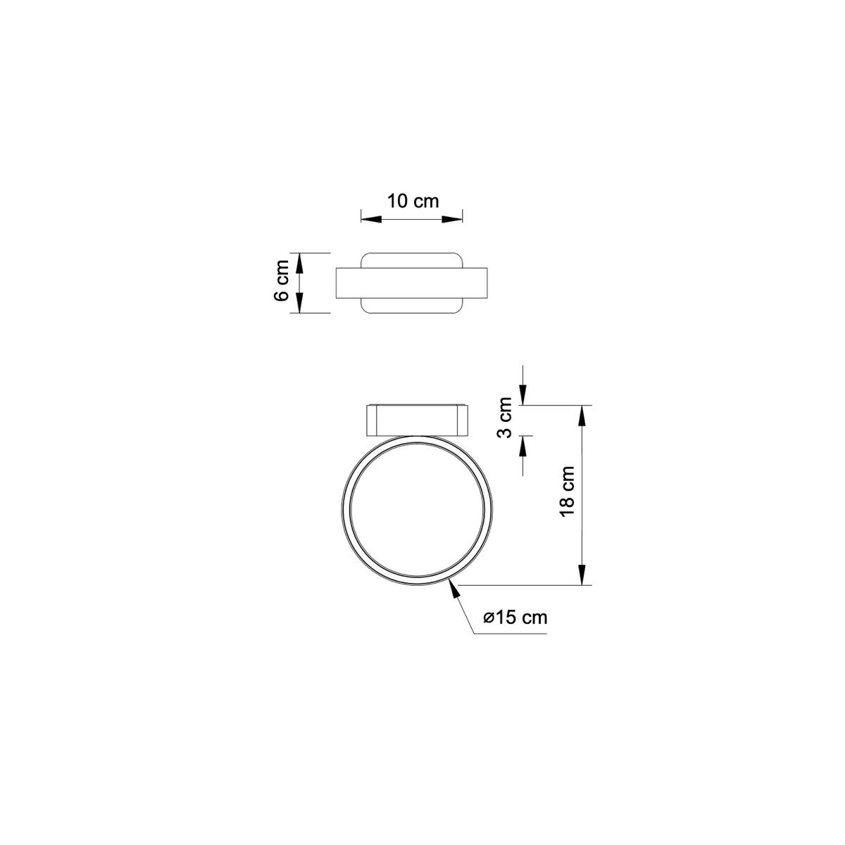 WANDLEUCHTE Eye, Weiß, 15cm - Weiß, Metall (6/6/15cm) - KOSILUM