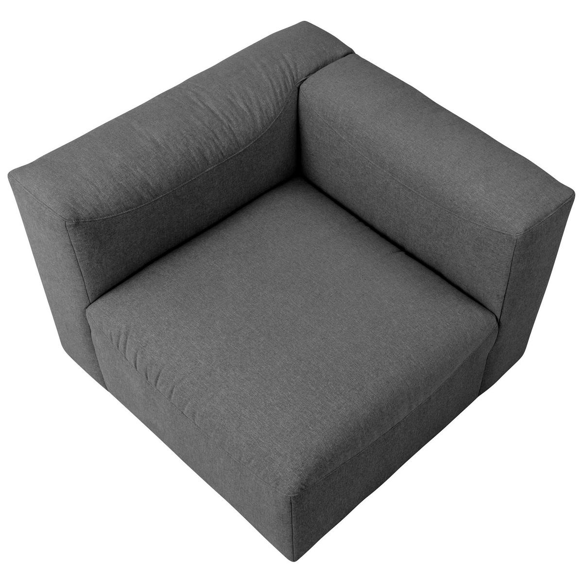 SOFA Element Armlehne links Kattrina Flachgewebe anthrazit - Anthrazit, Kunststoff (100/73/100cm) - 58aufmkessel