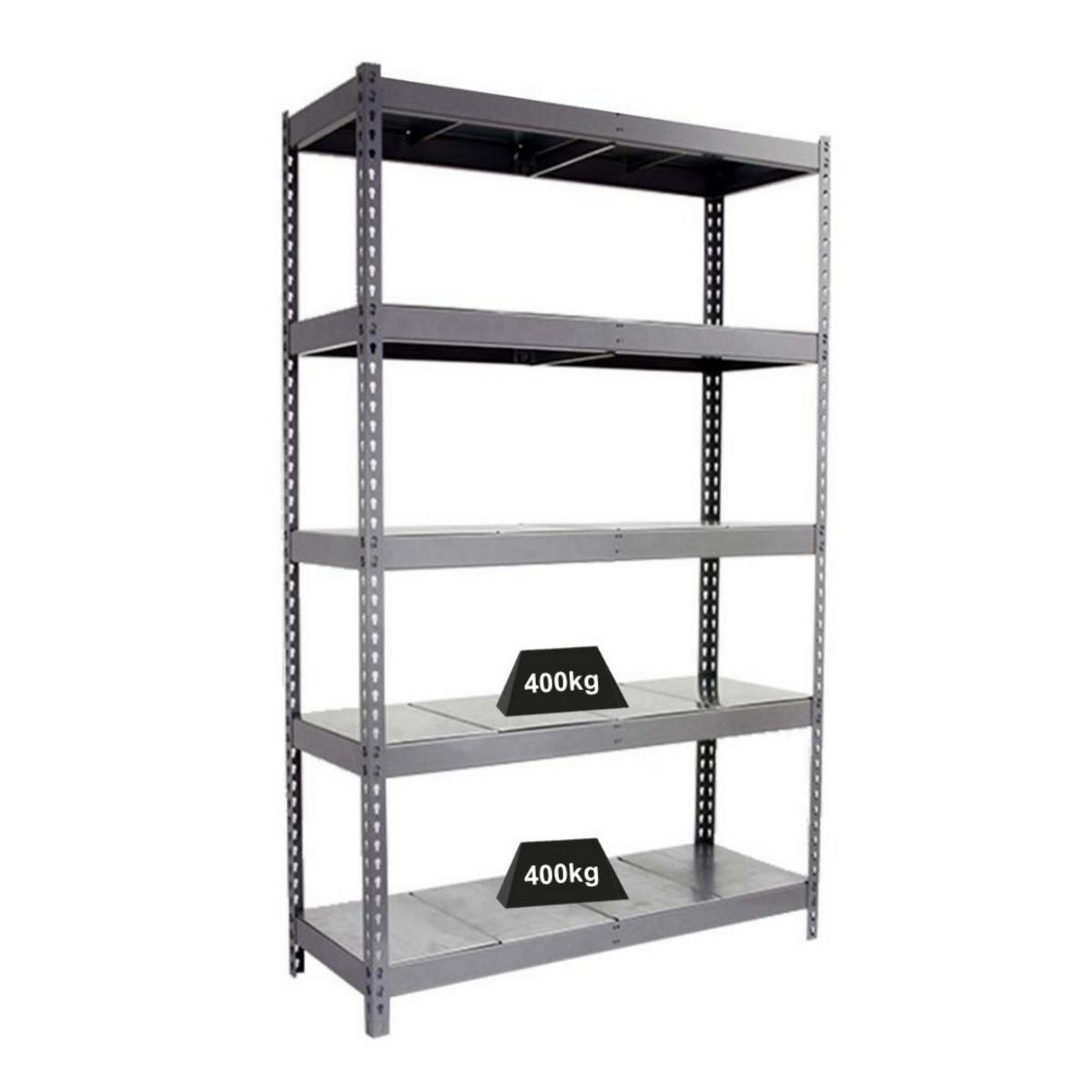 SCHWERLASTREGAL METAL BEAST FIVE | HxBxT 200x240x90cm | Fachlast 400kg | Grau - Grau, Metall (240/200/90cm) - PROREGAL
