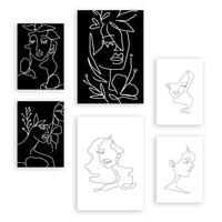 POSTER Set Mit 6 Serene Beauty 2 In Weibliche Zusammenfassung A3 & A4 Rahmenlos - Klar, Papier (29/3cm) - Nacnic